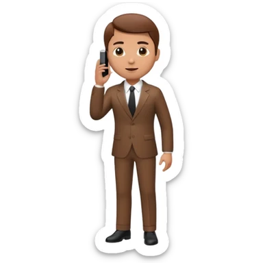 A 3D full body MNC Employee bitmoji talking on mobile with someone sticker