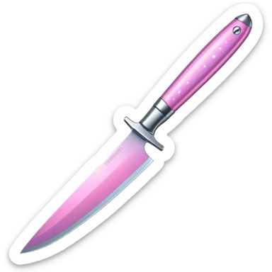 Pink ombre knife with glitter sticker