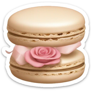 Macaron rose et beige aesthetic sticker