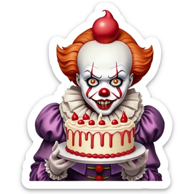 Pennywise eat a cake sticker