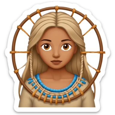 Mujer tejiendo sticker