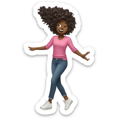 Girl doing a hair flip sticker