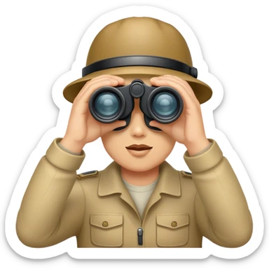 un emoji d'une personne intelligence qui regarde a travers des jumelles sticker
