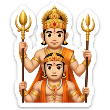 Lord ram and lakhan on sholder od hanuman as considered in ramayana sticker
