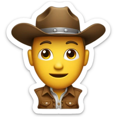 cowboy with two hats stacked on top of each other sticker