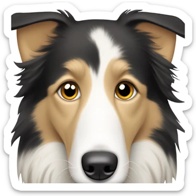 A sand and white border collie with falling ears and short hair  sticker