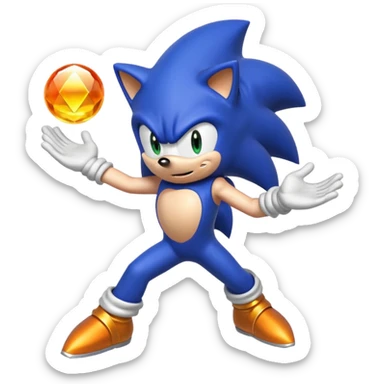 I want Sonic the hedgehog with the 7 chaos emeralds and the Goku aura transformation sticker