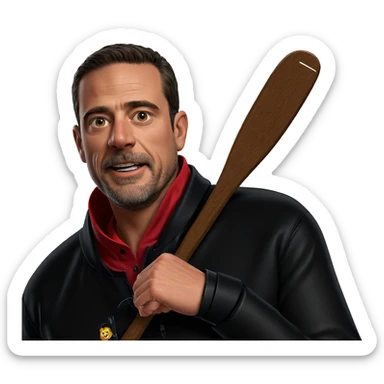 black jacket on red shirt sticker