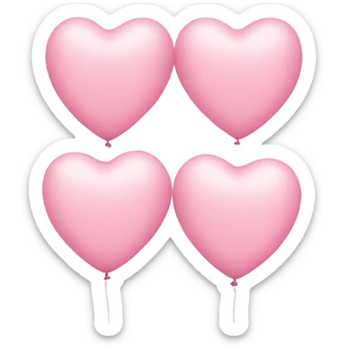 2 pastel pink heart balloons sticker