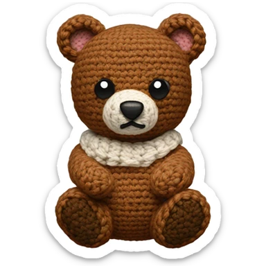 Crocheted bear sticker