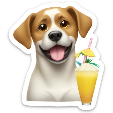 Dog with pina colada sticker