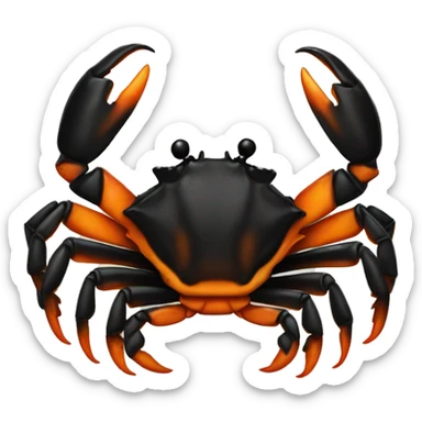 crab half black, half orange burnt sticker