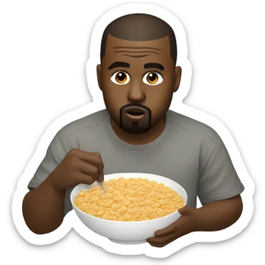 Kanye west eating cereal sticker