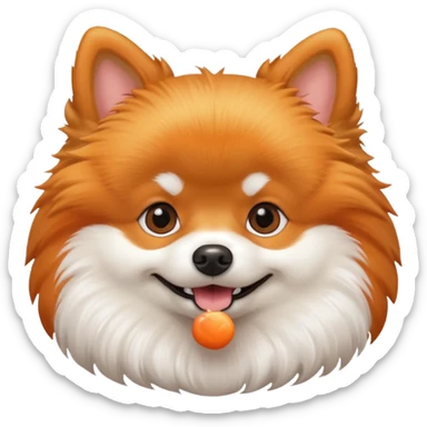 happy Pomeranian dog iOS Style sticker
