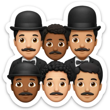 Black men wirh Charlie Chaplin mustache sticker