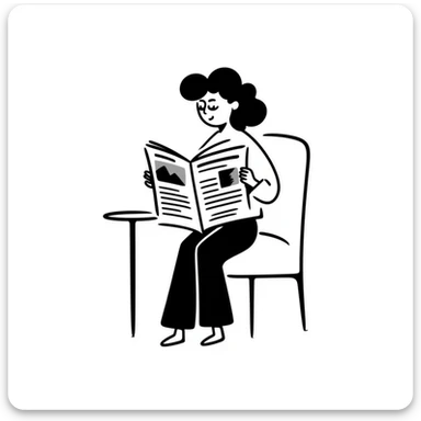 hand-drawn black and white newspaper doodle sticker