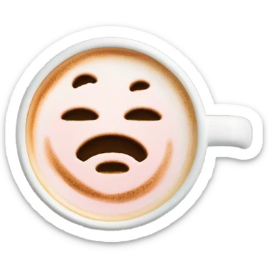  pale pink coffee mug heart shaped latte art cappuccino sticker