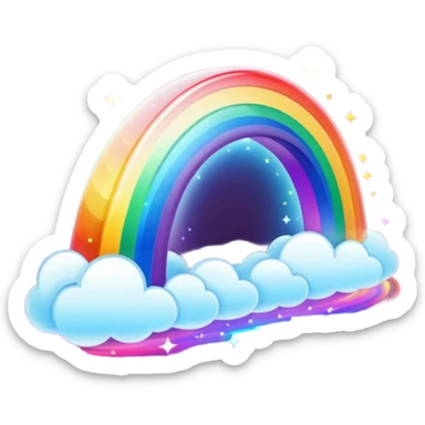 a beautiful romantic rainbow sparkling light trail magical sticker