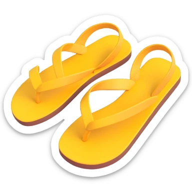 Simple sandal sole with minimal detail, 3D iPhone emoji style, inspired by Jesus sandals, matching the angle of the reference image, viewed from the bottom. sticker