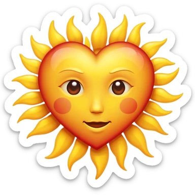 sun closeup (heart-shaped) sticker