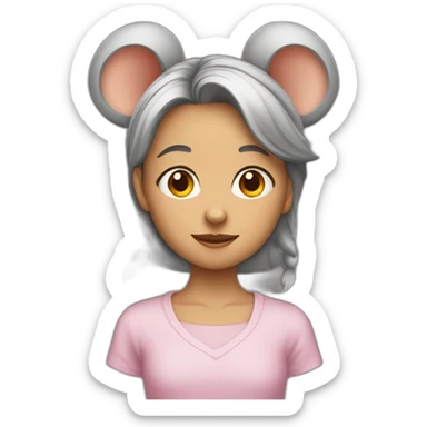 jeune fille avec des oreilles de rat sticker