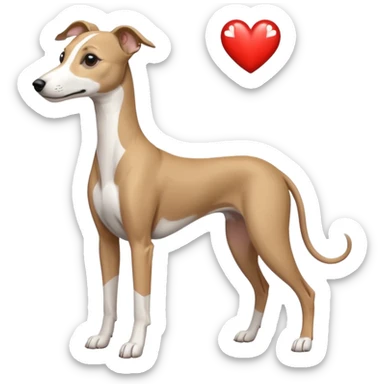 dog whippet hearts sticker
