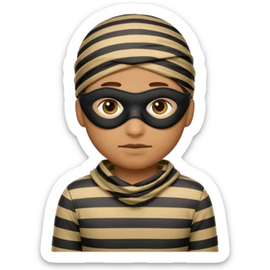 A theif robber emoji,Stripped shirt.eye mask. sticker