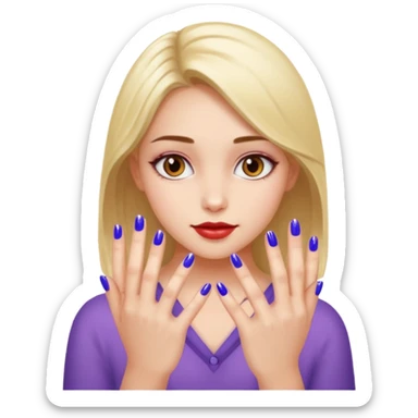 Girl with finger nails  sticker