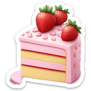 Pink strawberries and cream birthday cake  sticker