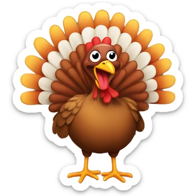 A happy turkey sticker