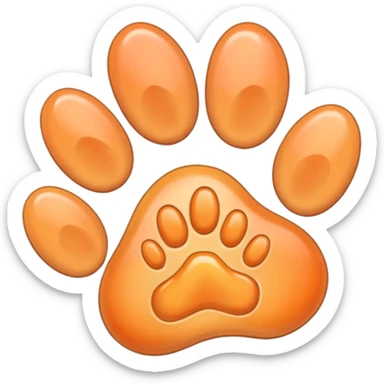 a very light pale pastel apricot pawprint sticker