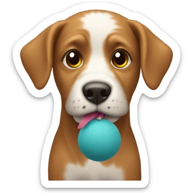 Dog with toy sticker