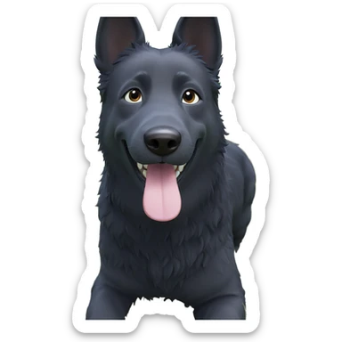 playful dog in grassy field sticker