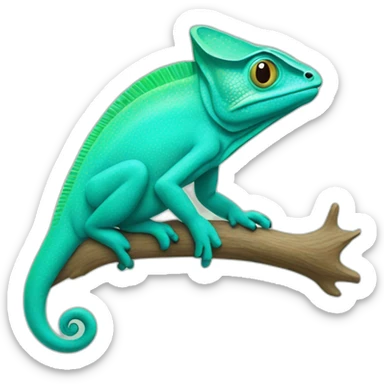 a turquoise cameleon  sticker