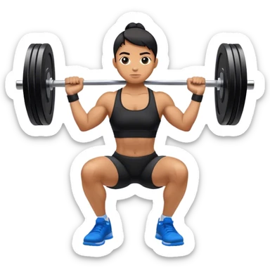 black clothes blue shoes barbell squats sticker