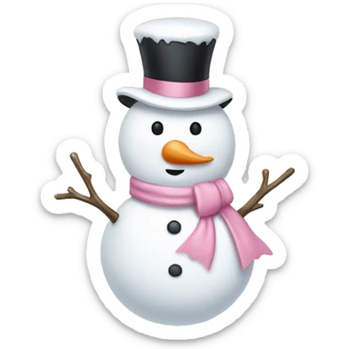 Snowman with a light pink bow sticker