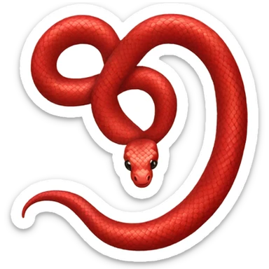 A red snake in the shape of a heart sticker