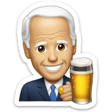 Joe Biden drink beer sticker