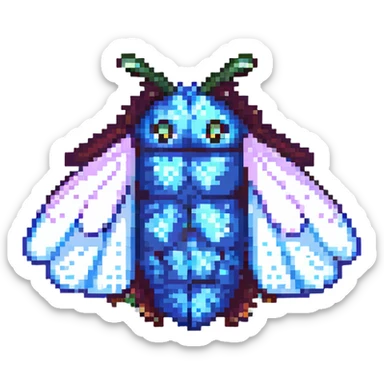 pixel art fluffy moth sticker