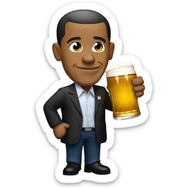 Barack Obama drinking a 40 ounce  sticker