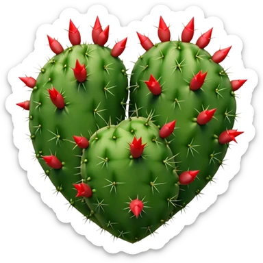 Cactus heart with thorns sticker