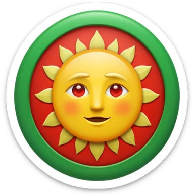 Oben rot Mitte weiß mit einer Sonne unten grün sticker