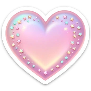 Iridescent pastel pink romantic formal elegant sophisticated cultured neat pretty beautiful nifty app icon with tiny heart shape and tiny sparkle stars shapes sticker