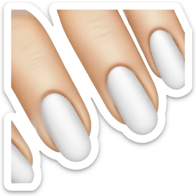 oval shaped nails with french tip, medium length nails  sticker