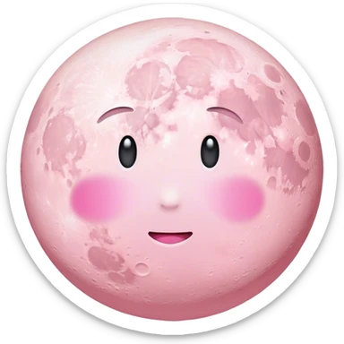 pastel pink moon sticker