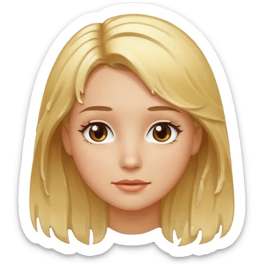 Chica saliendo de la ducha pelo rubi y ojos café, color de piel claro sticker
