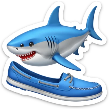 Tiburón con zapatillas azules sticker