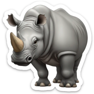 a rhino pooping sticker