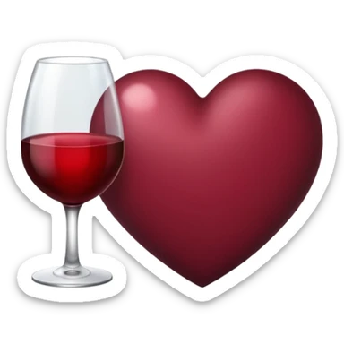 Um emoji de coração cor bordo, tipo esse 🤍 so que na cor vinho sticker