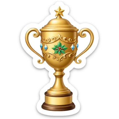  trophy for a winter holiday decorating contest sticker